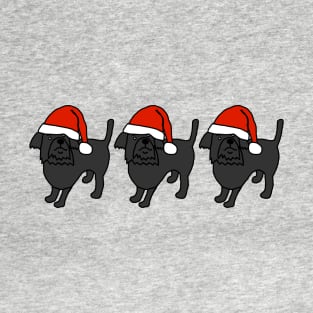 Three Cute Christmas Santa Dogs T-Shirt